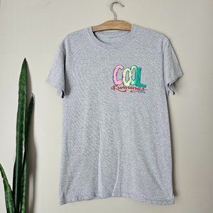 COOL RUNNINGS | Grey Crewneck Tee Shirt with Neon Jamaica Graphic